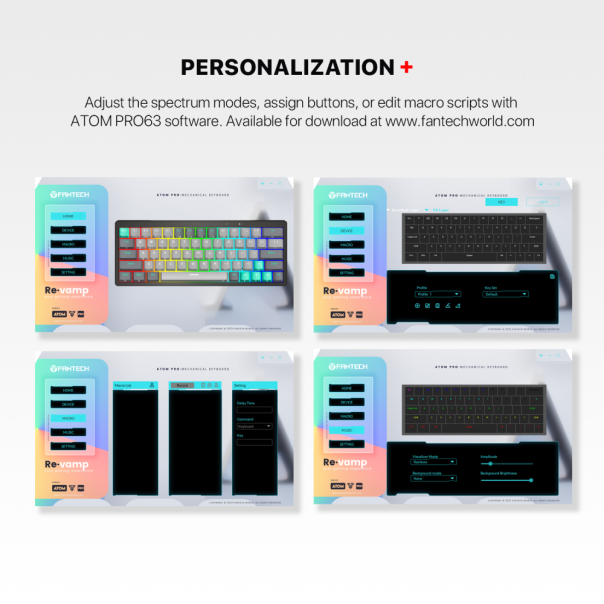 Tastatura Mehanicka Gaming Fantech MK912 RGB Atom PRO63 Wireless Saturn (blue switch) - 216166-1