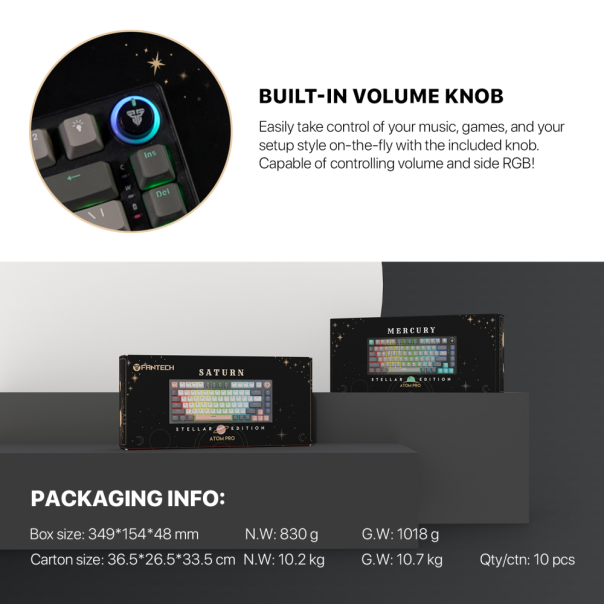 Tastatura Mehanicka Gaming Fantech MK913 RGB Atom PRO83 Wireless Mercury (red switch) - 214345