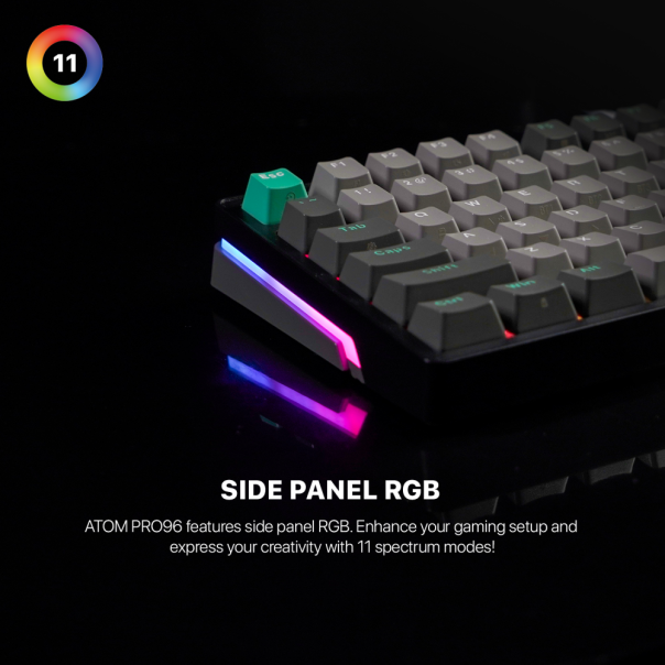 Tastatura Mehanicka Gaming Fantech MK914 RGB Atom PRO96 Wireless Mercury (blue switch) - 216764