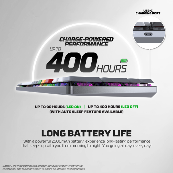 Tastatura Mehanicka Gaming Fantech MK916 RGB Maxfit AIR99 Wireless grey (red switch) - 218382