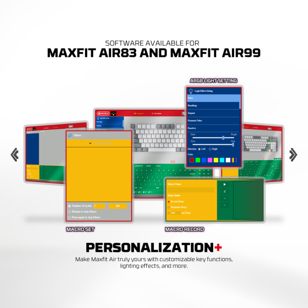 Tastatura Mehanicka Gaming Fantech MK916 RGB Maxfit AIR99 Wireless grey (red switch) - 218382