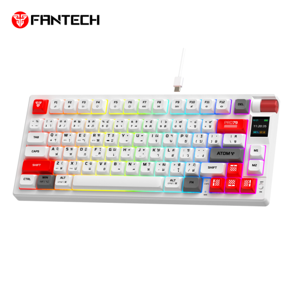 Tastatura mehanička Gaming Fantech MK917 RGB Atom PRO79 Wireless bela (Blue switch) - 220816