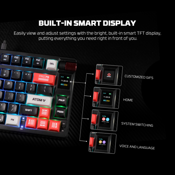 Tastatura mehanička Gaming Fantech MK917 RGB Atom PRO79 Wireless bela (Red switch) - 220817