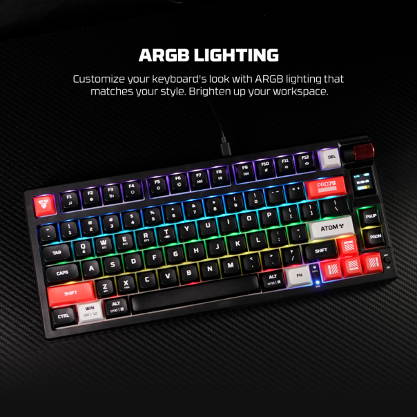 Tastatura mehanička Gaming Fantech MK917 RGB Atom PRO79 Wireless bela (Blue switch) - 220816