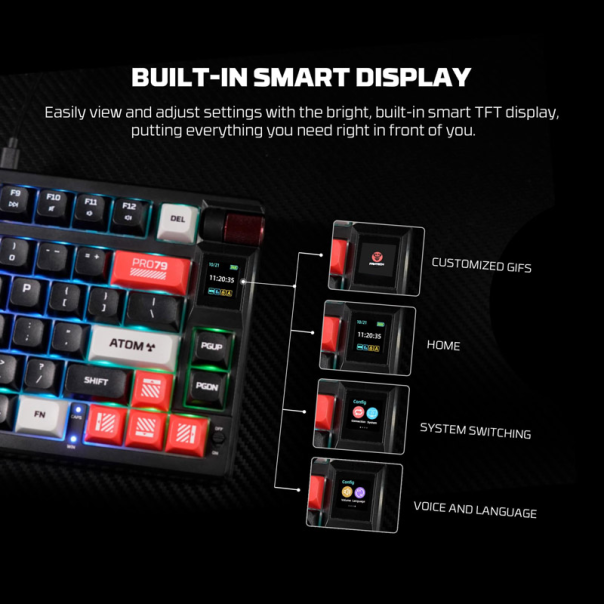 Tastatura mehanička Gaming Fantech MK917 RGB Atom PRO79 Wireless bela (blue switch) - G220816