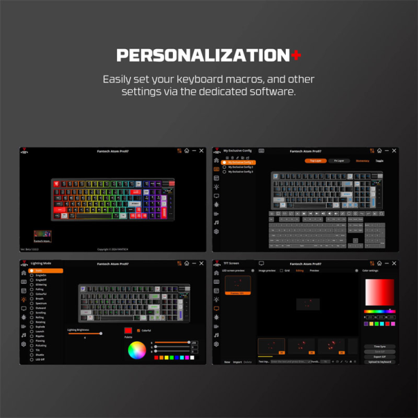 Tastatura mehanička Gaming Fantech MK918 RGB Atom PRO097 Wireless bela (blue switch) - G220820