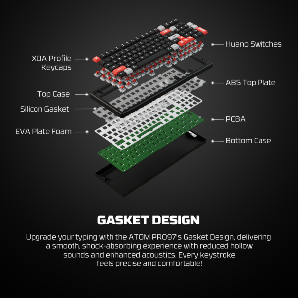 Tastatura mehanička Gaming Fantech MK918 RGB Atom PRO97 Wireless crna (Red switch) - 220819