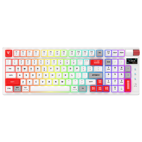 Tastatura mehanička Gaming Fantech MK918 RGB Atom PRO97 Wireless Mercury bela (Red switch) - G220821