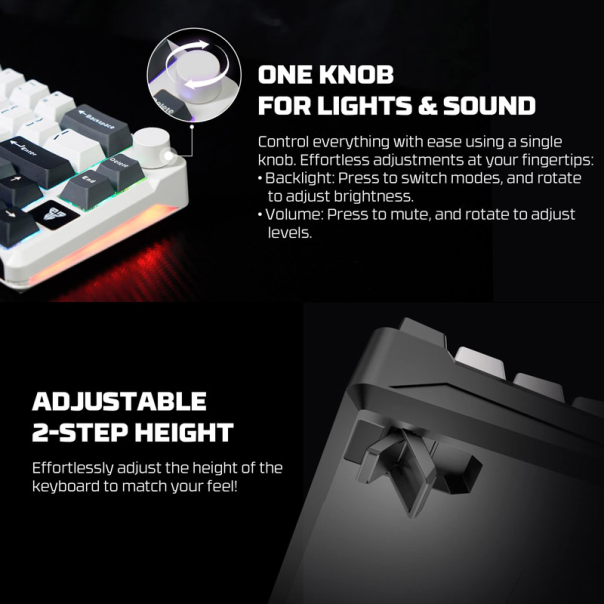 Tastatura mehanička Gaming Fantech MK919 Atom PRO66 crna (Blue switch) - G221127