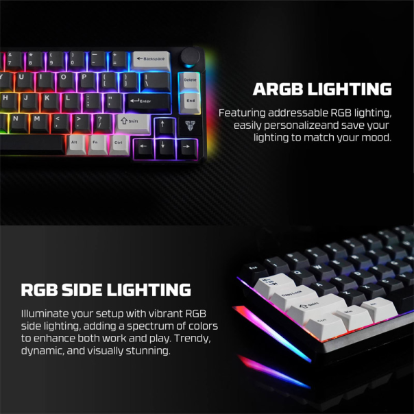 Tastatura mehanička Gaming Fantech MK919 Atom PRO66 siva (Blue switch) - G221129