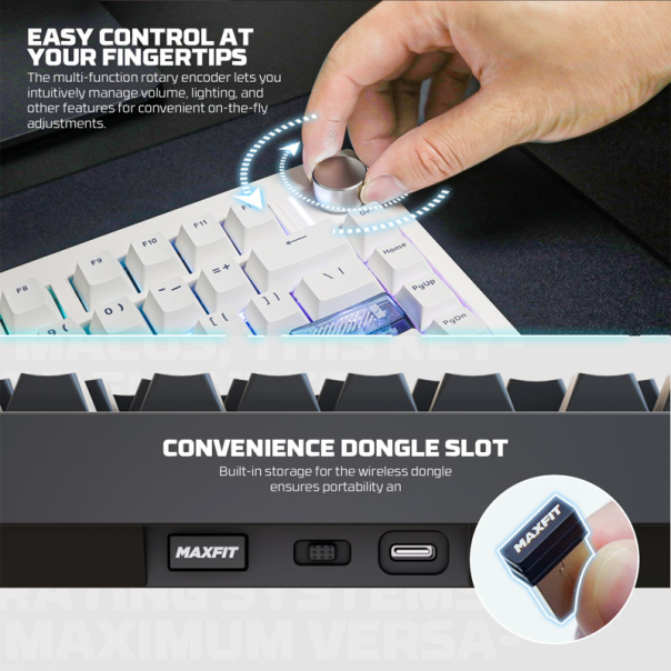 Tastatura mehanička Gaming Fantech MK921 Maxfit 8 Wireless crna (brown switch) - G223715