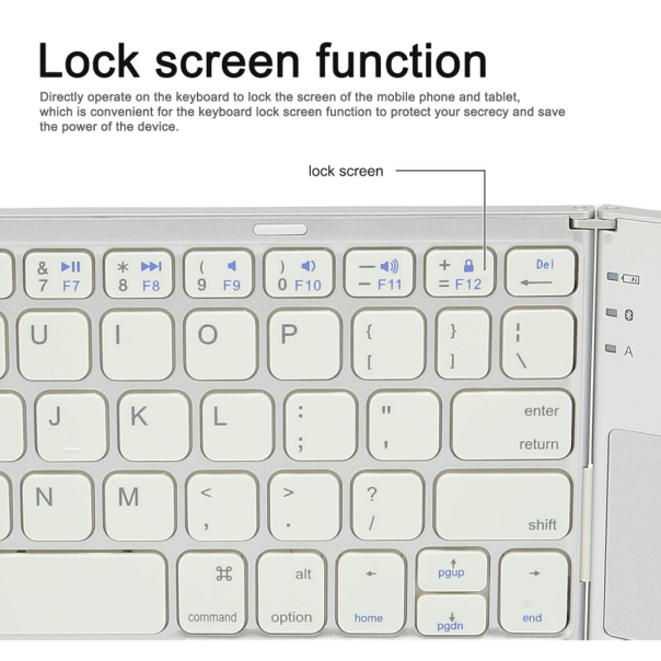 Tastatura Wireless sa touchpadom rasklopiva bela - 220371