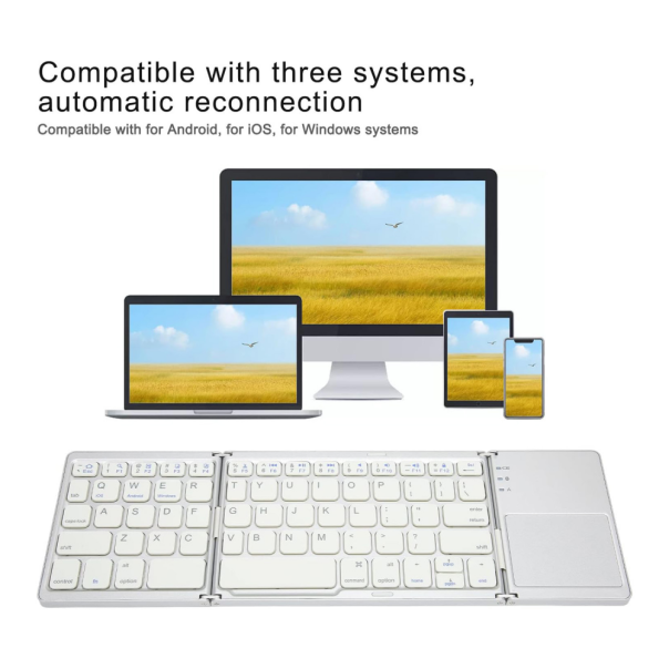 Tastatura Wireless sa touchpadom rasklopiva bela - 220371