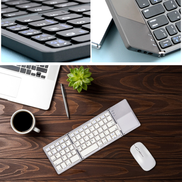 Tastatura Wireless sa touchpadom rasklopiva bela - 220371