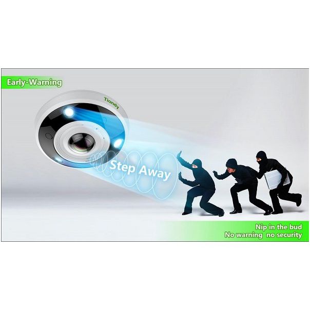 TIANDY TECHNOLOGIES Kamera IP fisheye, 12MP, DWDR, PoE, IR 15m - TC-NC1261