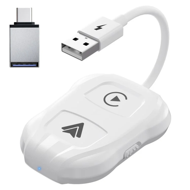 TechAdro Carplay Wireless Adapter za auto IOS 2 u 1 USB, Type C beli - 214911