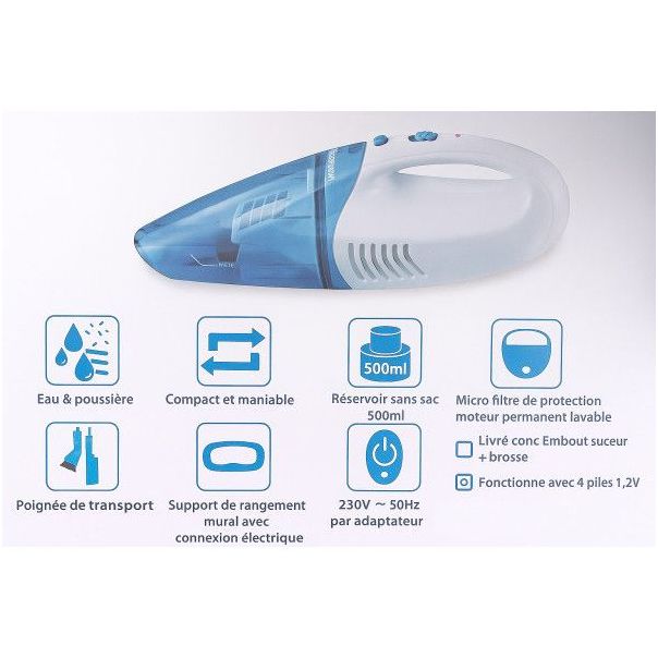 TECHWOOD Ručni usisivač TAS-49, bela/plava - 20850-1-1-1