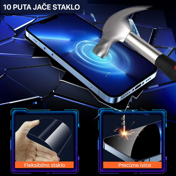 Zastitno Staklo Tempered glass 2.5D dust free Box za iPhone 14 Pro 6.1 crni - 207613