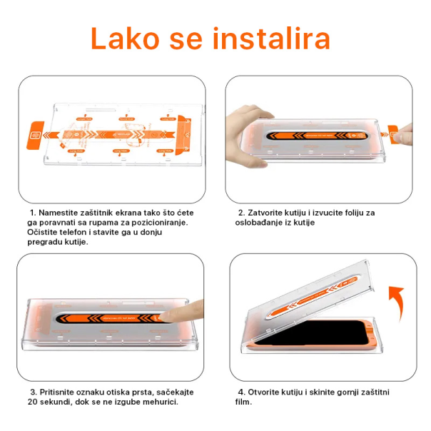 Zastitno Staklo Tempered glass 2.5D dust free Box za iPhone 14 Pro Max 6.7 crni - 207614