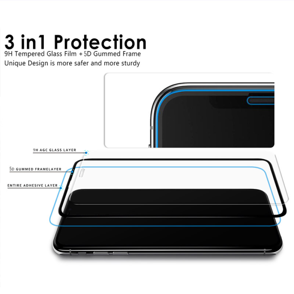 Zaštitno staklo za iPhone XS Max/ 11 Pro Max crno 5D Mini verzija case Friendly - 028612