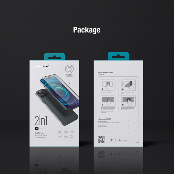 Zastitno Staklo Tempered glass Nillkin 2u1 HD za iPhone 14 Pro 6.1 crna - 202991