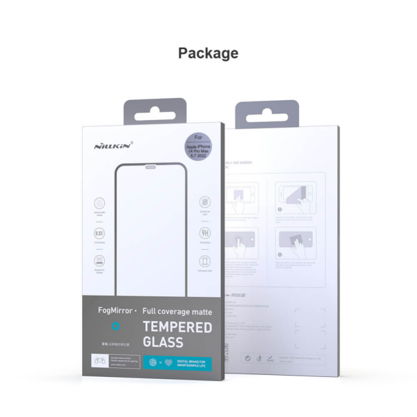 Zastitno Staklo Tempered glass Nillkin Fog Mirror za iPhone 14 Pro Max 6.7 crni - 202996