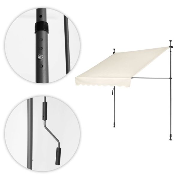 MULTIGARDEN Tenda za terasu i balkon sa podešavanjem visine 2x1.2m beige - EP2377303