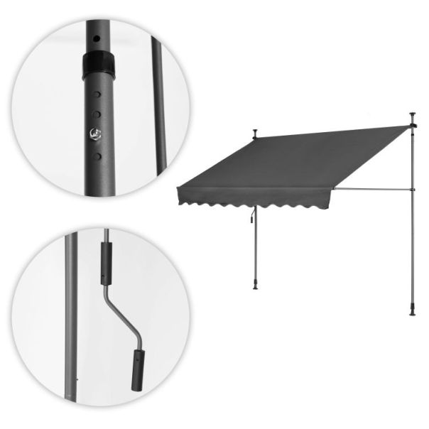 MULTIGARDEN Tenda za terasu i balkon sa podešavanjem visine 3x1.2m gray - EP2377300