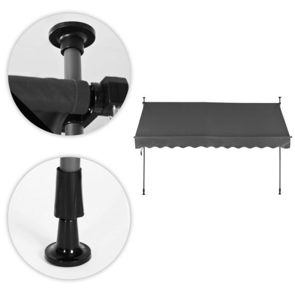 MULTIGARDEN Tenda za terasu i balkon sa podešavanjem visine 3x1.2m gray - EP2377300