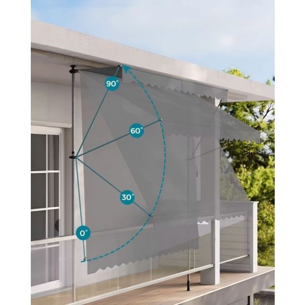 MULTIGARDEN Tenda za terasu i balkon sa podešavanjem visine, siva - AW-016 GREY