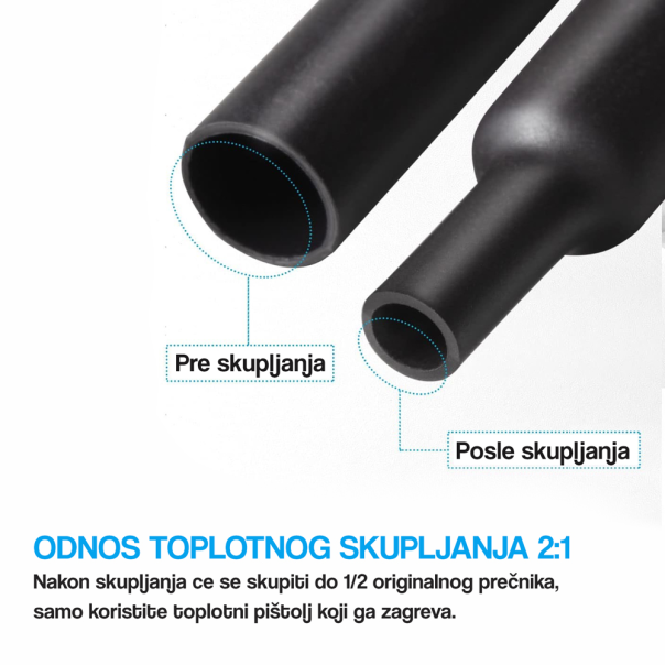 Termoskupljajuci buzir set AT crni - 209758