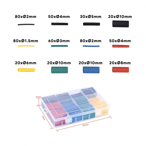 Termoskupljajuci buzir set LWD set 530kom u boji - 210386