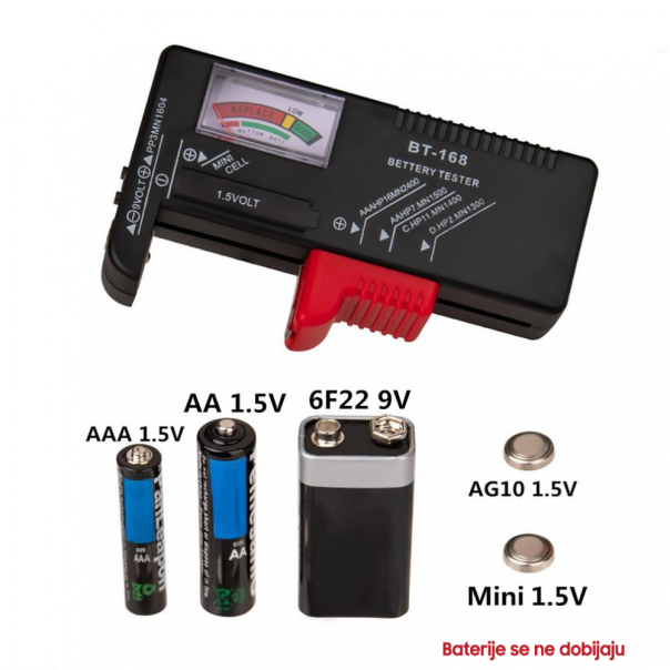 Tester za baterije BT-168 crni - 206658