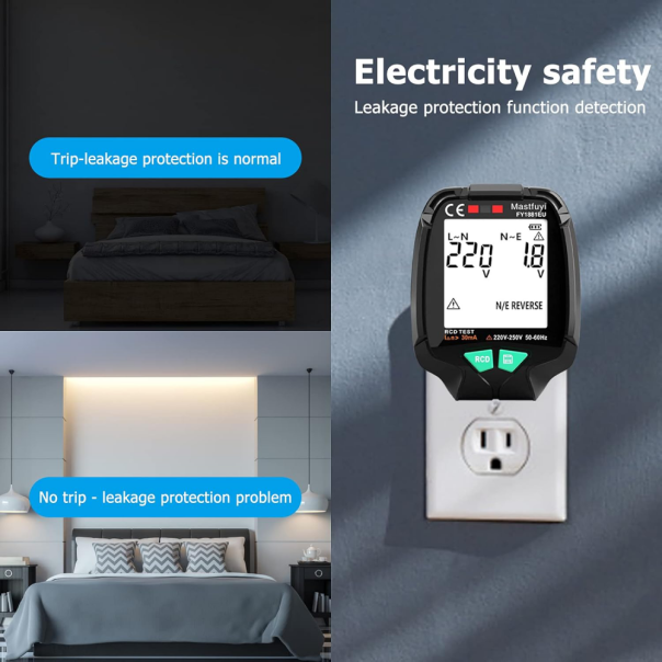 Tester za strujne utičnice JWD crni - 223268