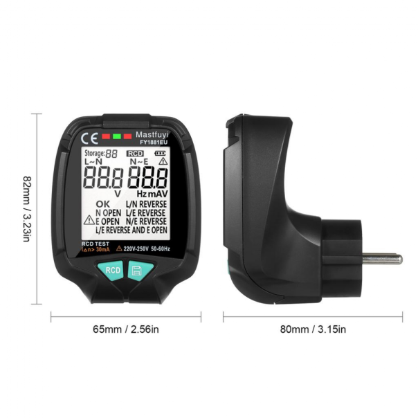 Tester za strujne utičnice JWD crni - 223268