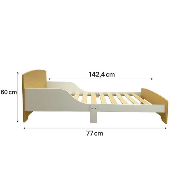 Dečiji drveni krevet sa zaštitom i ramom za dušek 140/70 cm – KINDER HOME - TF-11170