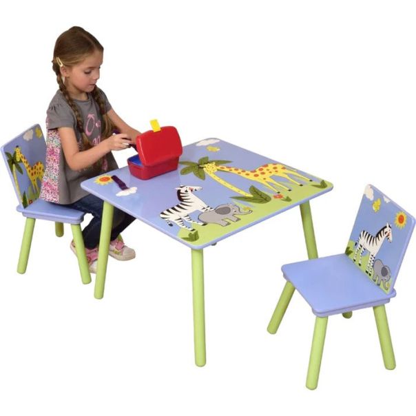 KINDER HOME Dečiji sto sa stolicama za crtanje igru jelo SAVANA - TF-5001