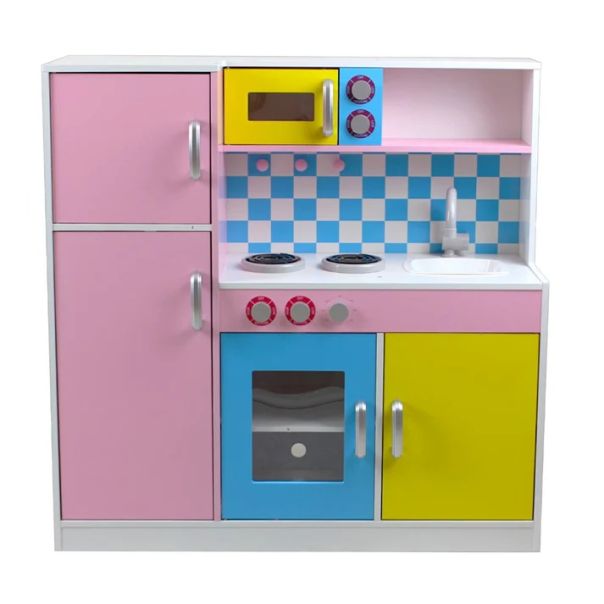 KINDER HOME Dečija kuhinja, drvena igračka za igranje uloga sa šarenim dizajnom, dimenzije - TF-5251