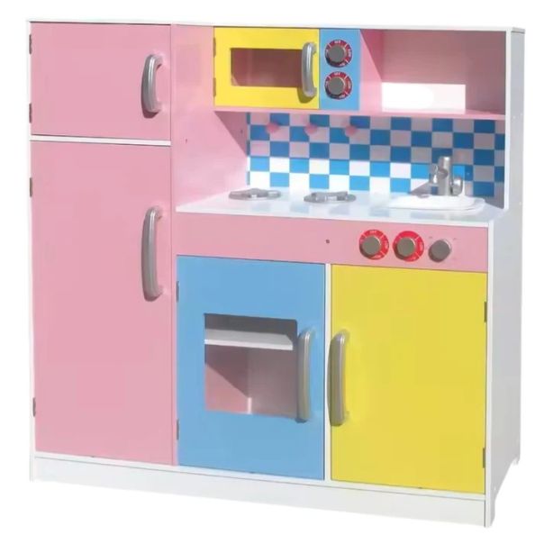 KINDER HOME Dečija kuhinja, drvena igračka za igranje uloga sa šarenim dizajnom, dimenzije - TF-5251