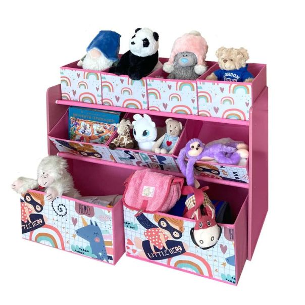 KINDER HOME Organizator za igračke i knjige roze - TF-6018