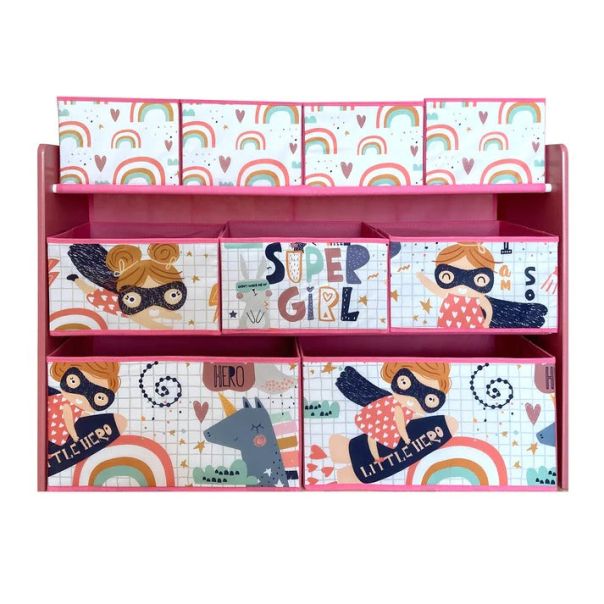 KINDER HOME Organizator za igračke i knjige roze - TF-6018
