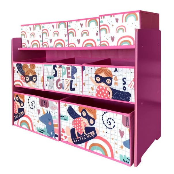 KINDER HOME Organizator za igračke i knjige roze - TF-6018