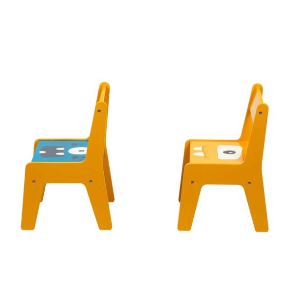 KINDER HOME Dvostrani dečiji sto sa 2 stolice šareni - TF-6059