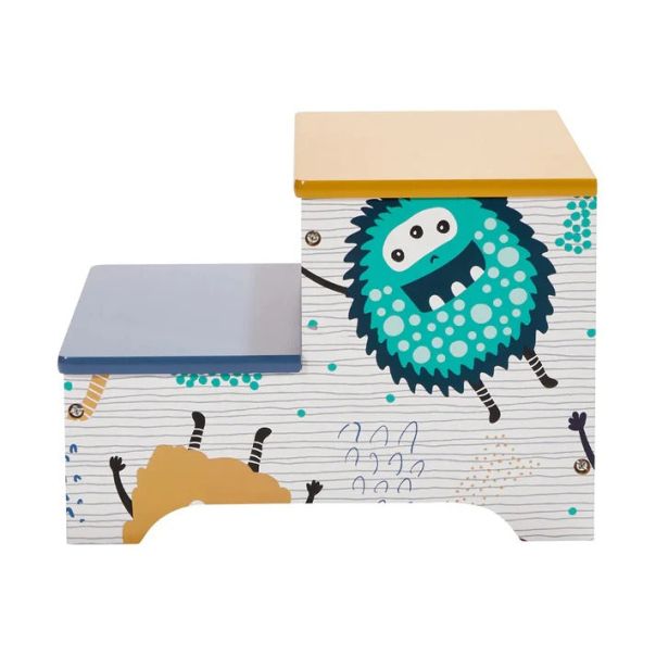 KINDER HOME Dečija drvena stolica-merdevine sa 2 stepenika šarena - TF-6063