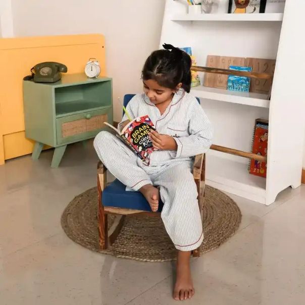 KINDER HOME Dečija polica, Drveni organizator za knjige i igračke, bela boja, za udobnu dečiju sobu - TF-6142-V