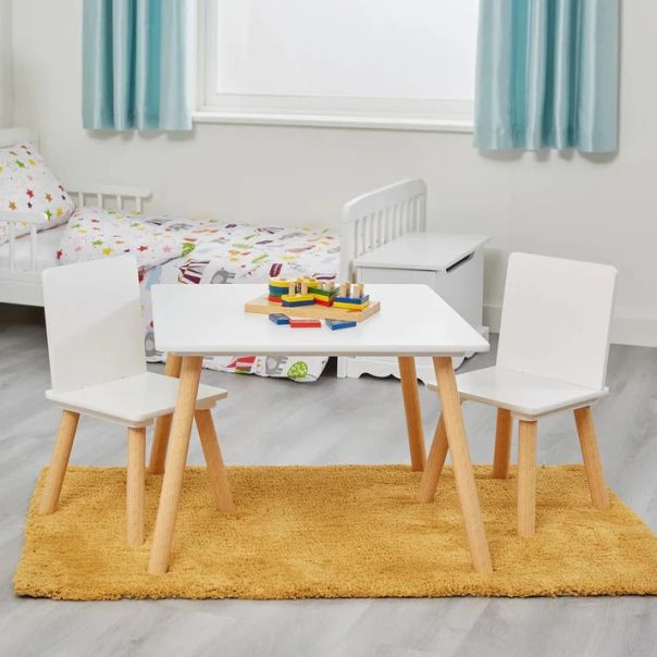 KINDER HOME Dečiji sto sa 2 stolice beli - TF-6163