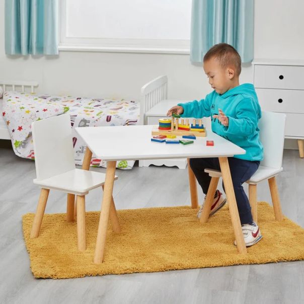 KINDER HOME Dečiji sto sa 2 stolice beli - TF-6163