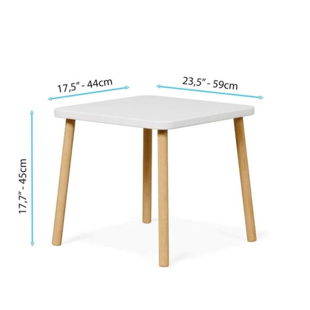 KINDER HOME Dečiji drveni sto sa 2 stolice,set za učenje,crtanje , jelo- BUNNY - TF-6176