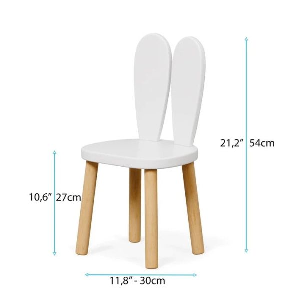 KINDER HOME Dečiji drveni sto sa 2 stolice,set za učenje,crtanje , jelo- BUNNY - TF-6176