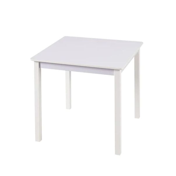 KINDER HOME Dečiji drveni sto sa 2 stolice, set za učenje, crtanje, igru, jelo - BELI - TF-6644-V